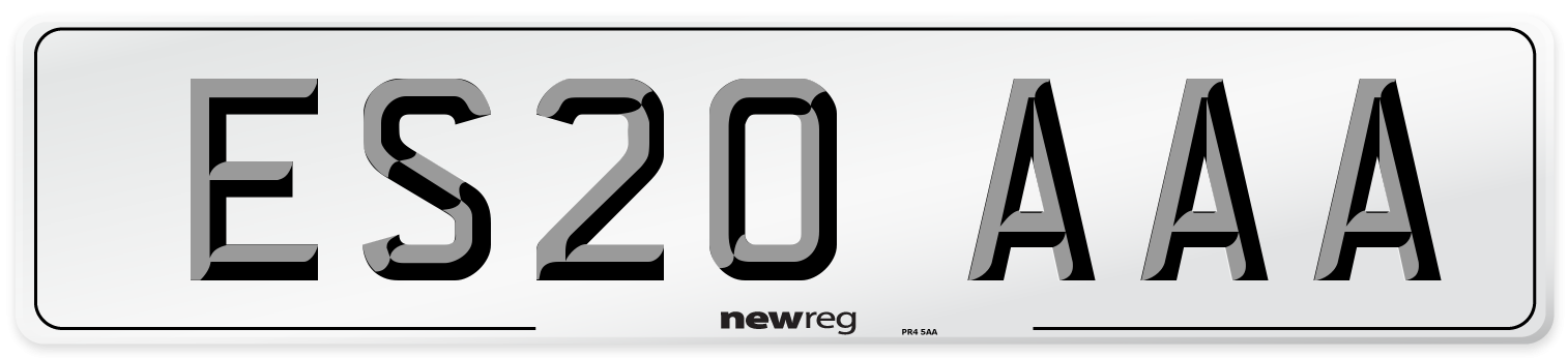 ES20 AAA Number Plate from New Reg